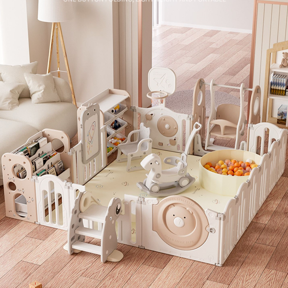 宝宝围栏婴儿室内防护栏家用游戏围栏儿童地上栅栏安全爬行垫乐园