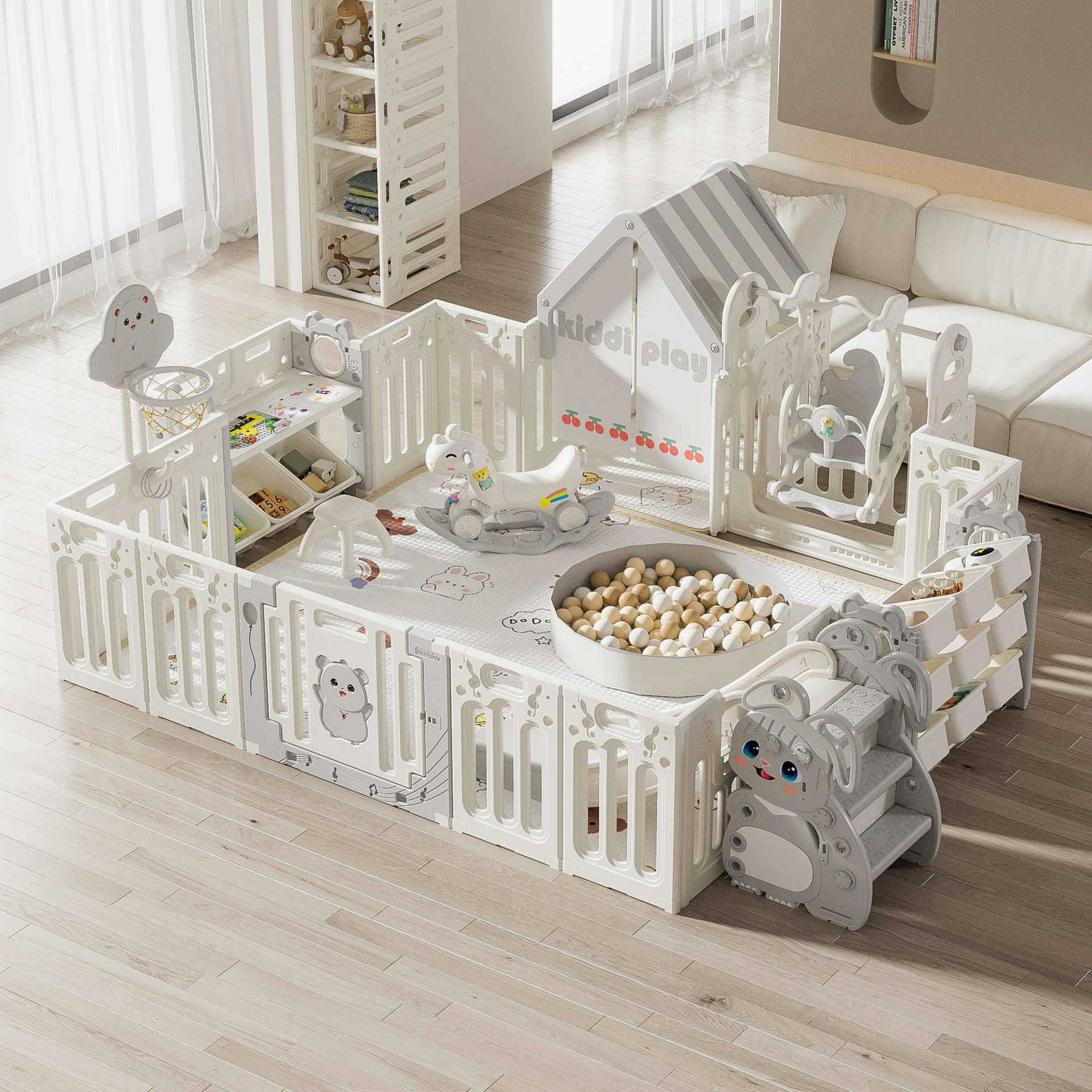 围栏婴儿防护栏宝宝室内家用爬垫客厅地上爬行学步栅栏儿童游戏栏